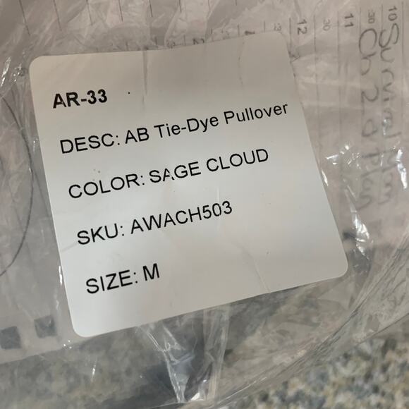 2/$30 AR-33 Sweatshirt Size M Green Tie Dye Pullover NEW AR33 Workout Athleisur - Picture 5 of 10